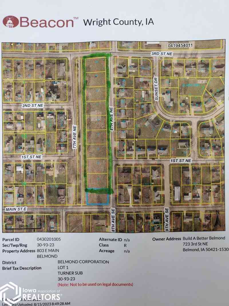Vacant Land For Sale - LOT 2 - 10 8th Avenue NE<br/> Wright County, Belmond, IA 50421