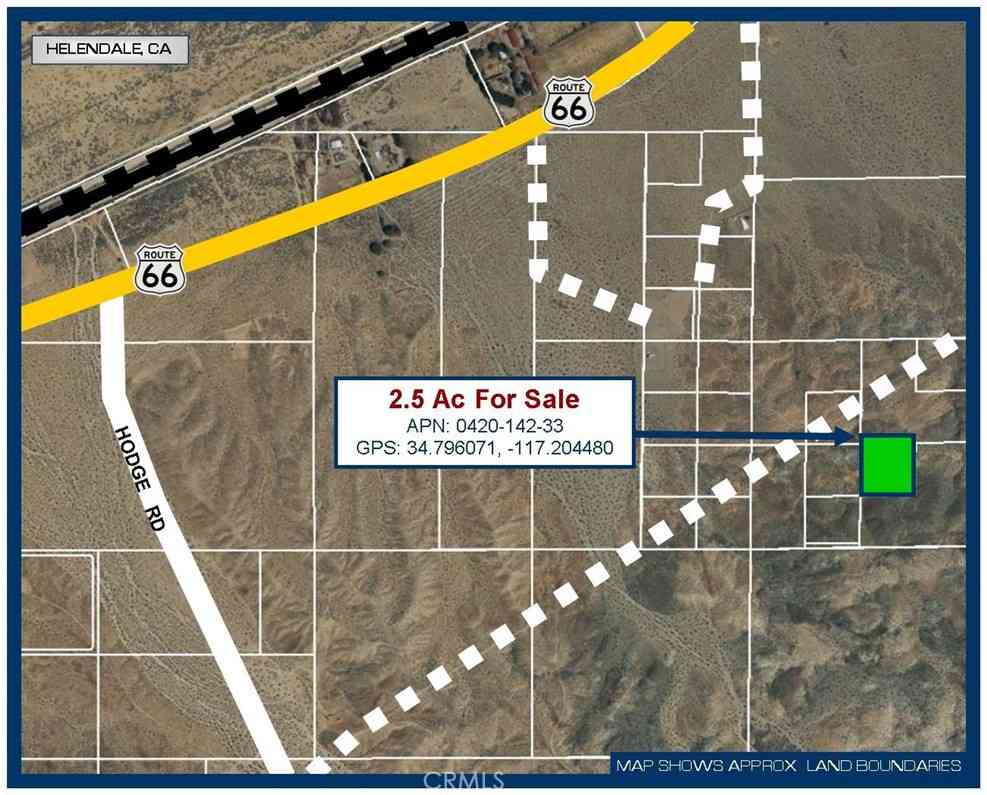 Vacant Land For Sale - 2.5 Ac Near Hodge Rd<br/> Barstow, CA 92311