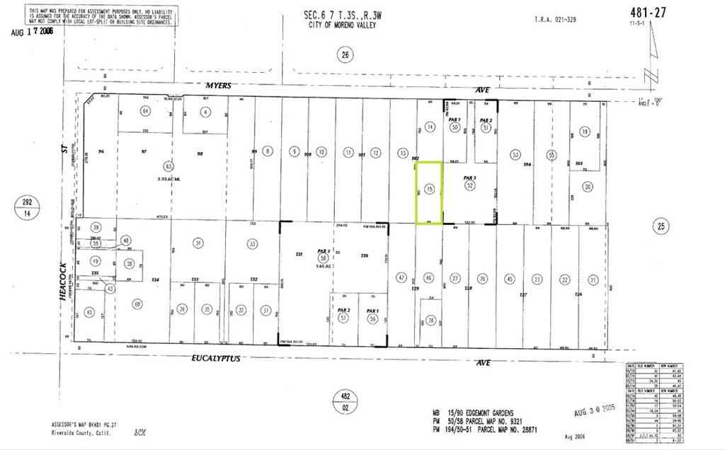 Vacant Land For Sale - 15-4812700 Myers Avenue<br/> Moreno Valley, CA 92553