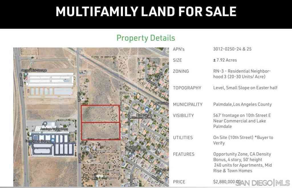 Vacant Land For Sale - 37400 E 10th St St<br/> Palmdale, CA 93550