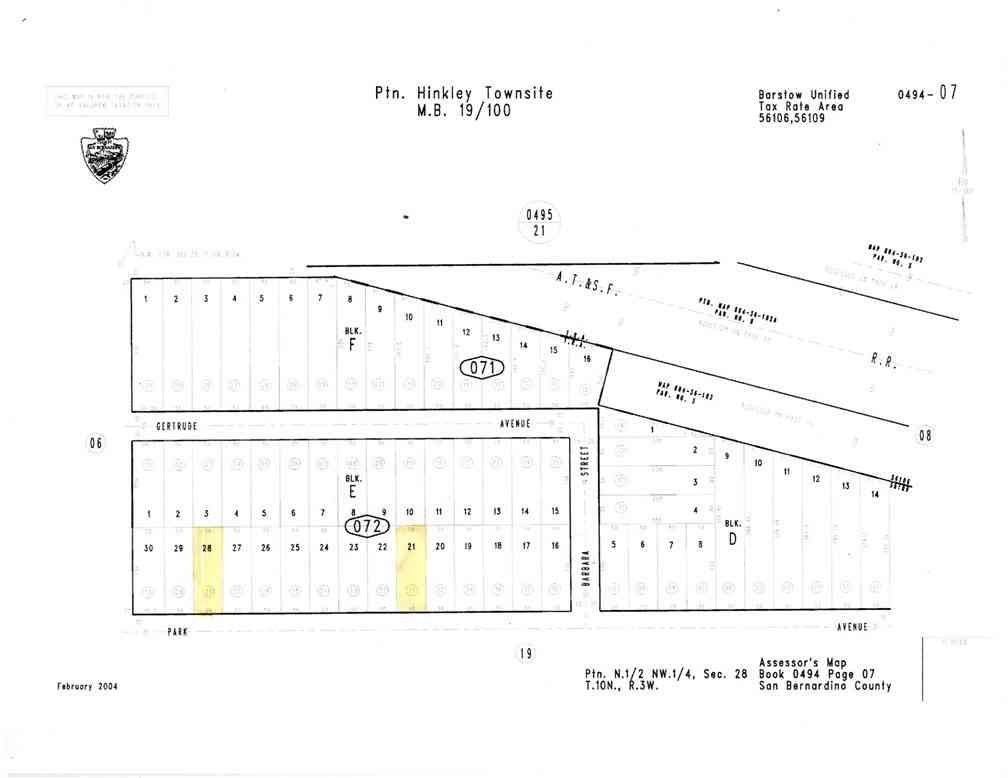 Vacant Land For Sale - Park<br/> Hinkley, CA 92347