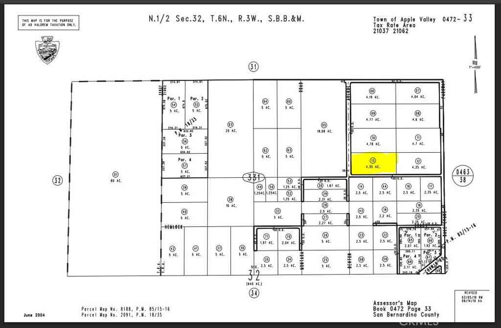 Vacant Land For Sale - Benton Parcel 0472-331-13 Avenue<br/> Apple Valley, CA 92307