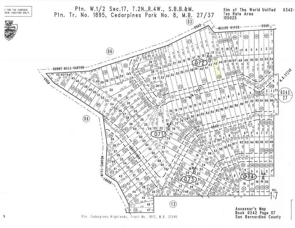 Vacant Land For Sale - 34207243 Mojave River Rd.<br/> Cedarpines Park, CA 92322