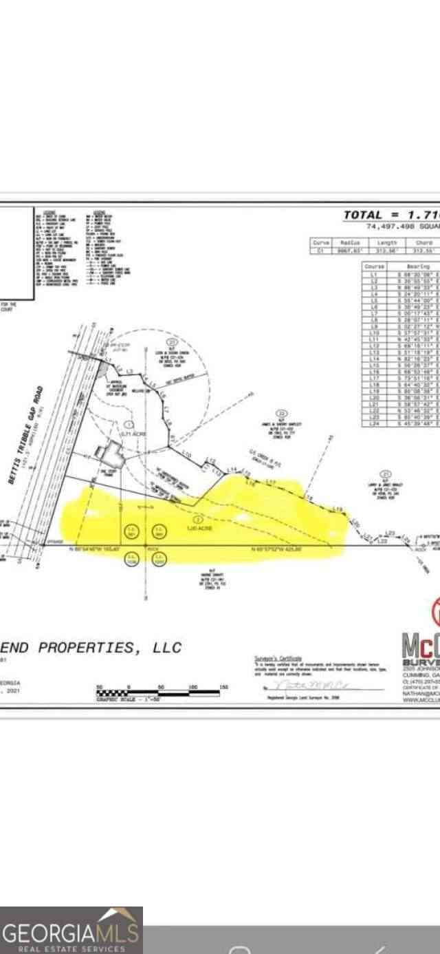 Vacant Land For Sale - 1640 Bettis Tribble Gap Road<br/> Cumming, GA 30040