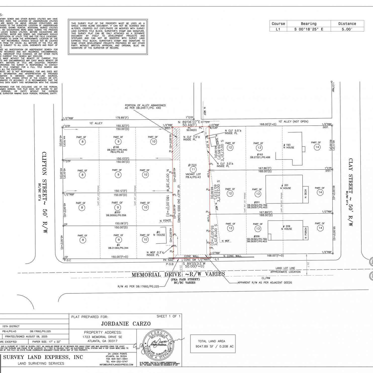 Vacant Land For Sale - 1723 Memorial Drive SE<br/> Dekalb County, Atlanta, GA 30317