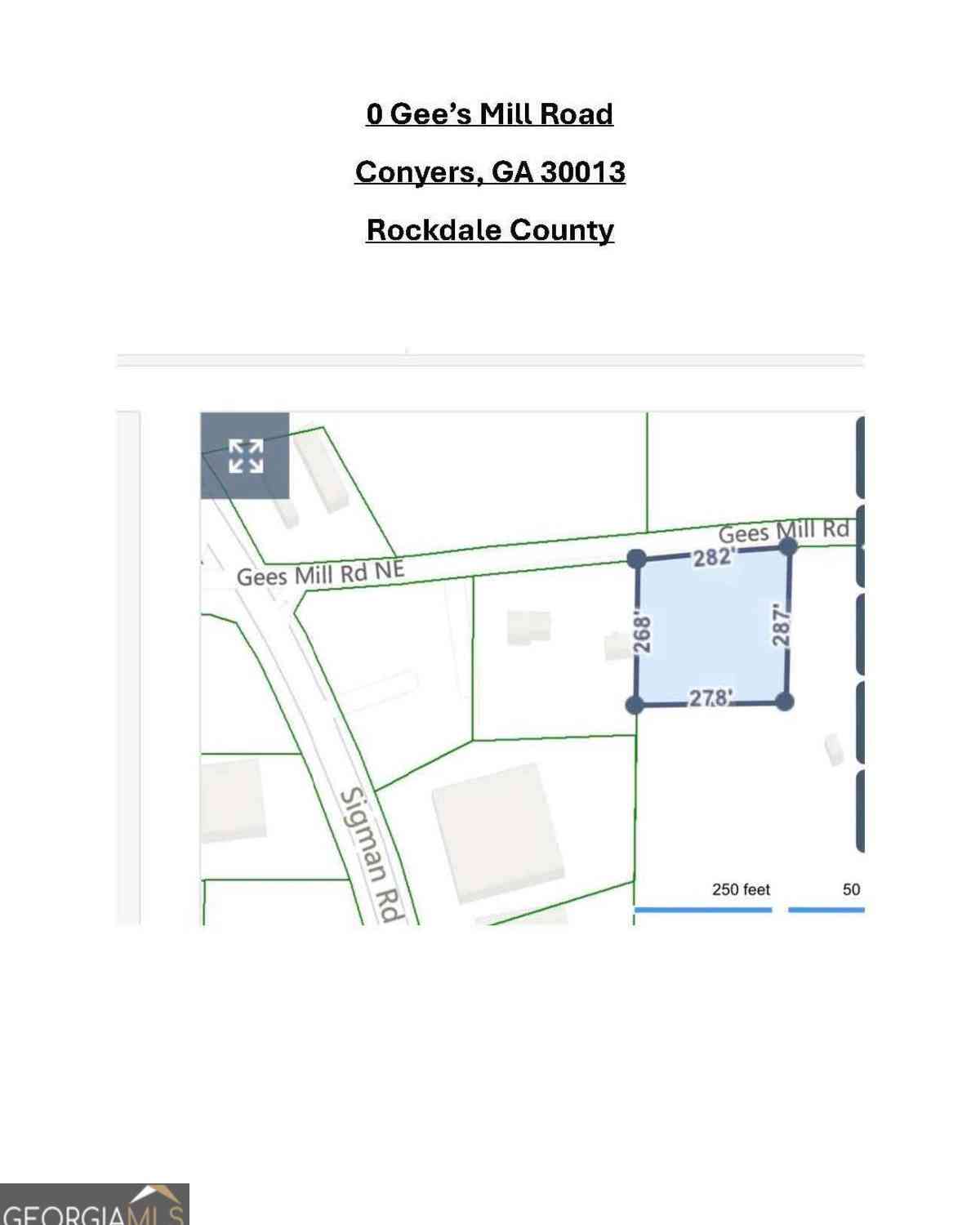 Vacant Land For Sale - 2451 Gees Mill Road NE<br/> Conyers, GA 30013