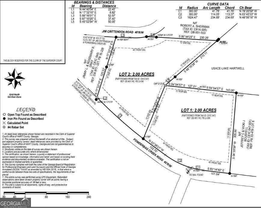 Vacant Land For Sale - LOT1 Powderbag Creek Road<br/> Hartwell, GA 30643