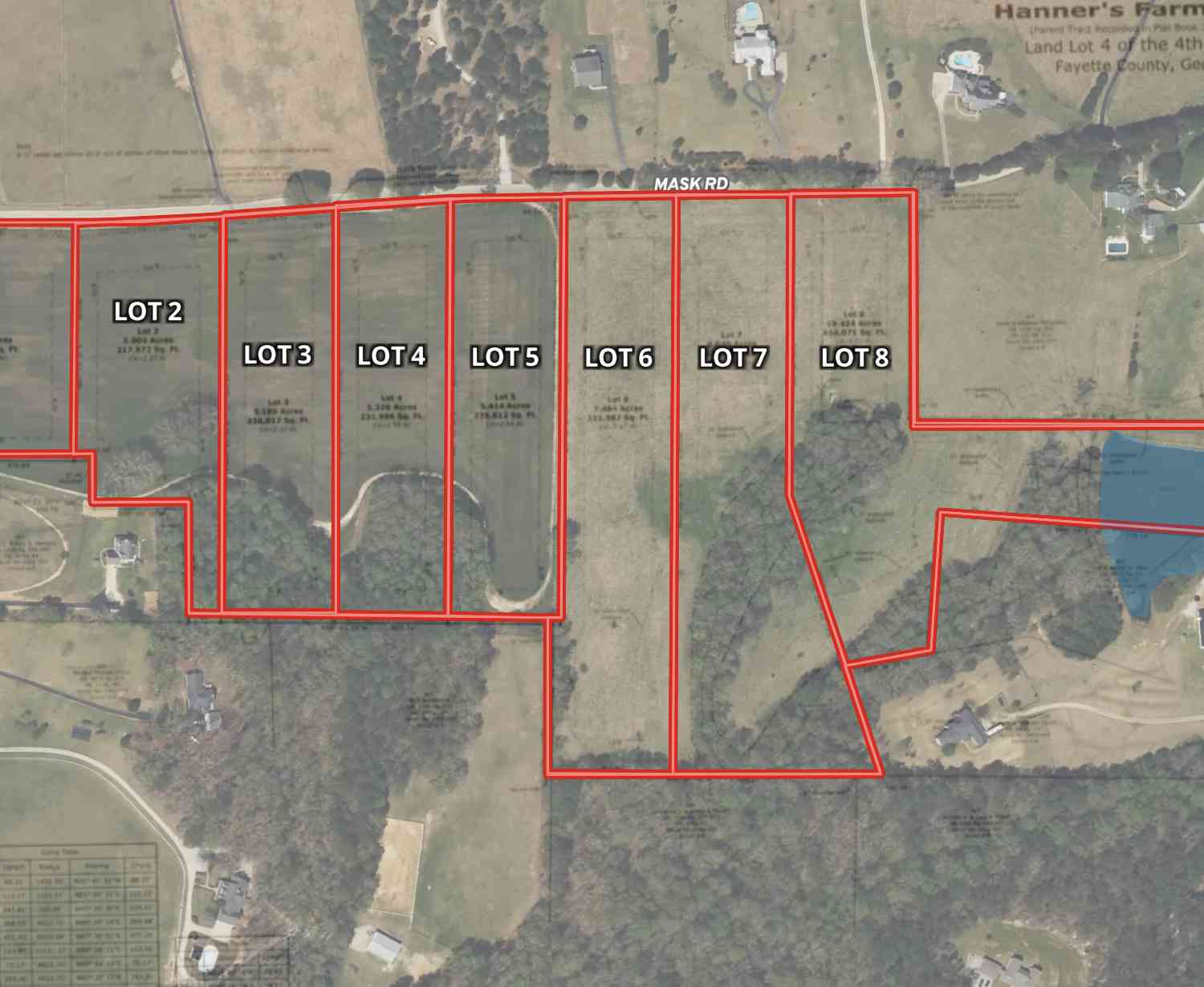 Vacant Land For Sale - LOT 7 Mask Road - Hanner's Farm South<br/> Brooks, GA 30205