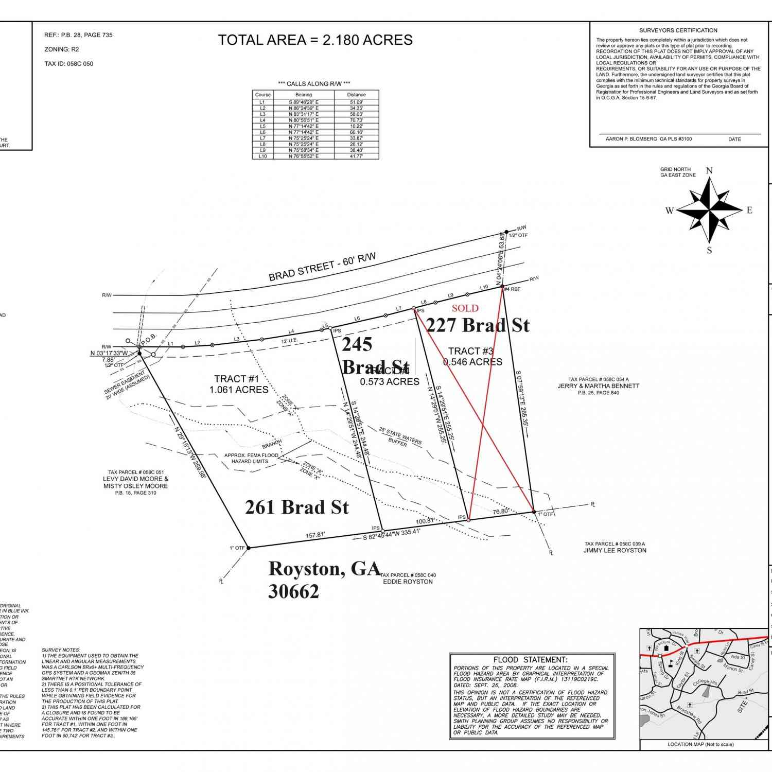Vacant Land For Sale - 245 Brad St<br/> Franklin County, Royston, GA 30662