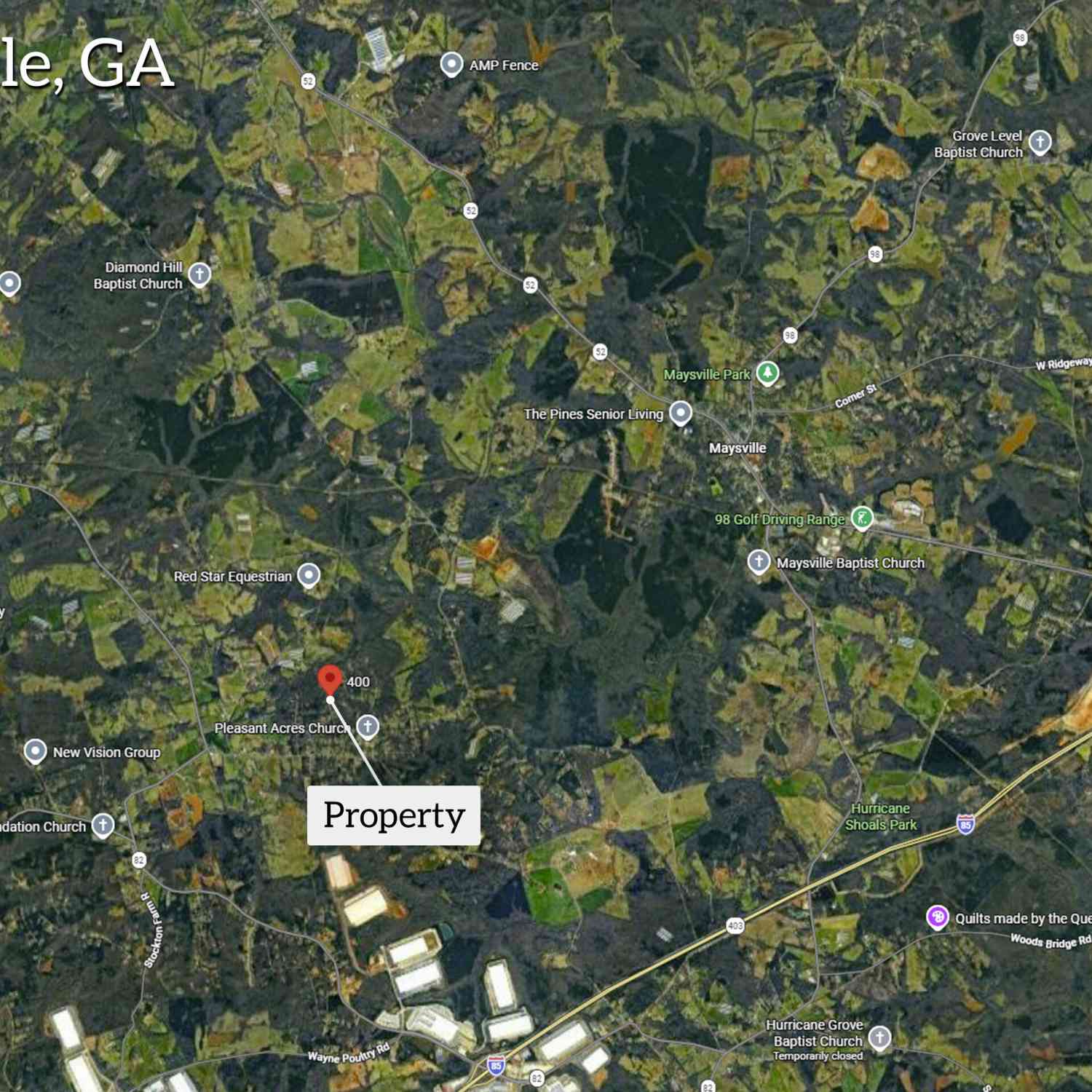 Vacant Land For Sale - 400 Red Oak Road<br/> Jackson County, Maysville, GA 30558