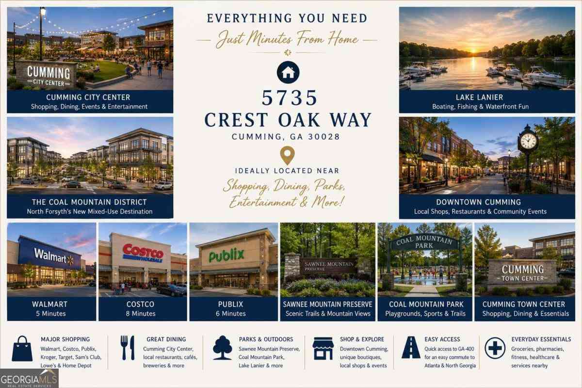 Homes For Sale - 5735 Crest Oak Way<br/> Forsyth County, Cumming, GA 30028