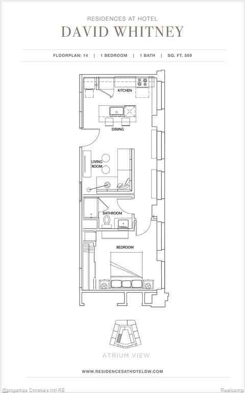 Condo For Sale - 1 Park Avenue  #1214<br/> Wayne County, Detroit, MI 48226
