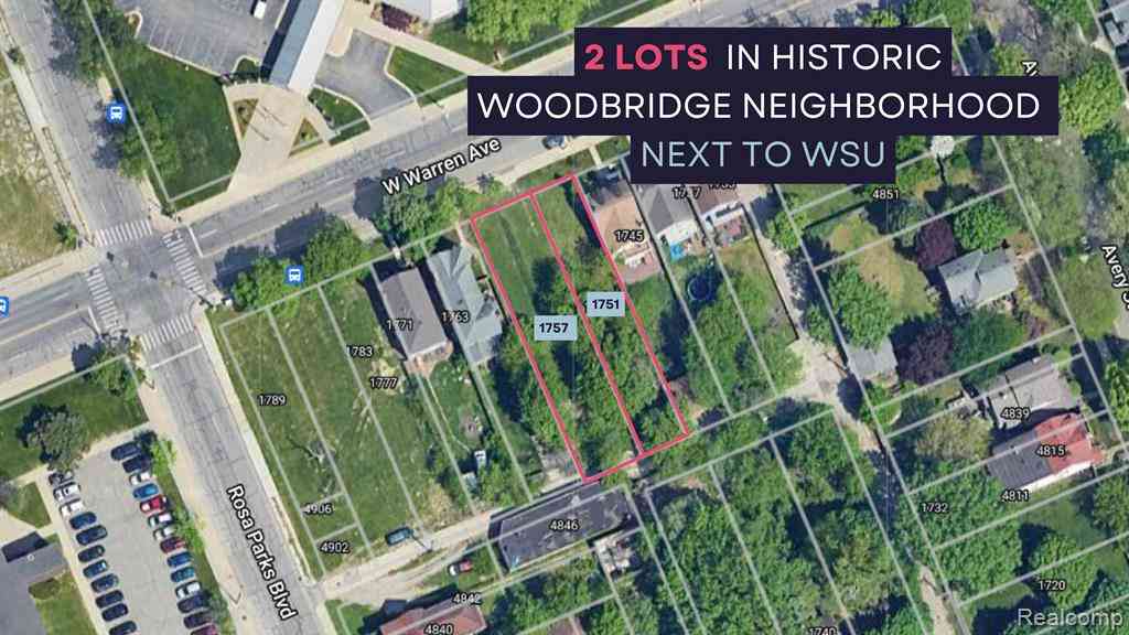 Vacant Land For Sale - 1751 W Warren Avenue <br/> Detroit, MI 48208