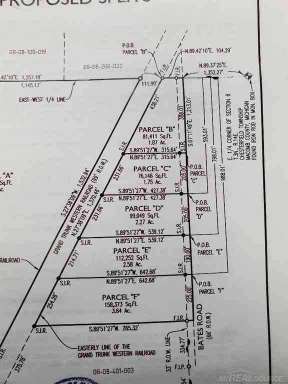 Vacant Land For Sale - 53737 Bates Road <br/> Chesterfield, MI 48051