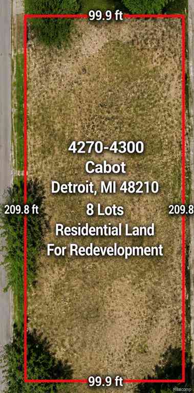 Vacant Land For Rent - 4300 Cabot Street <br/> Wayne County, Detroit, MI 48210