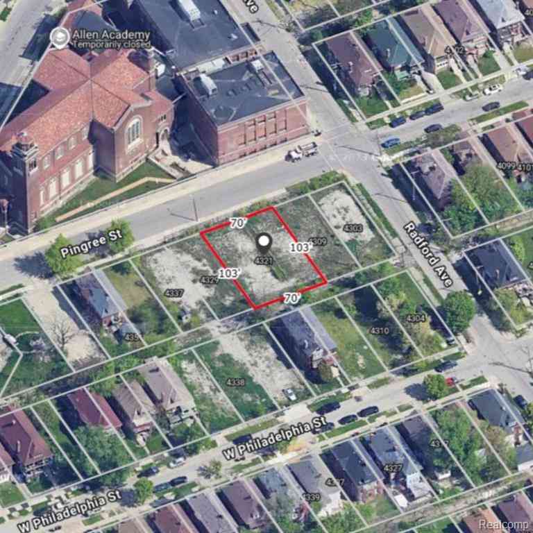 Vacant Land For Sale - 4321 Pingree Street <br/> Detroit, MI 48204