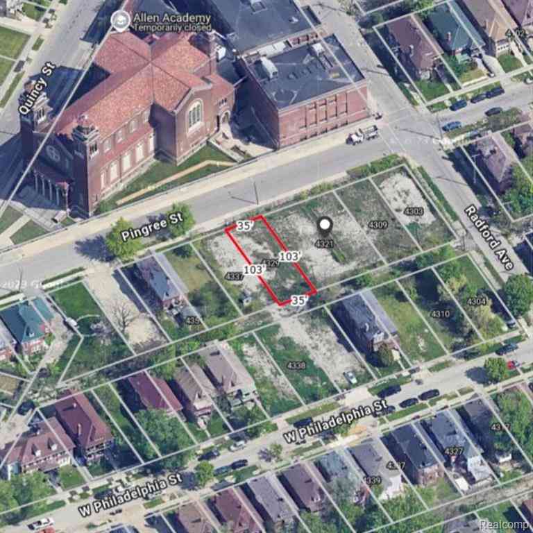 Vacant Land For Sale - 4329 Pingree Street <br/> Detroit, MI 48204