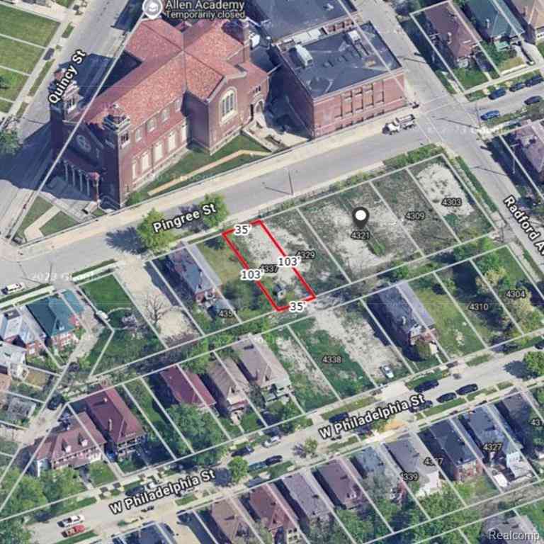 Vacant Land For Sale - 4337 Pingree Street <br/> Detroit, MI 48204