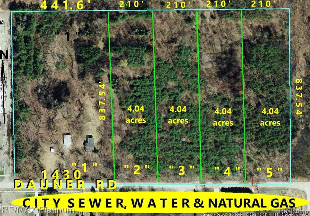 Vacant Land For Sale - PARCEL 4 Dauner Road <br/> Genesee County, Fenton, MI 48430
