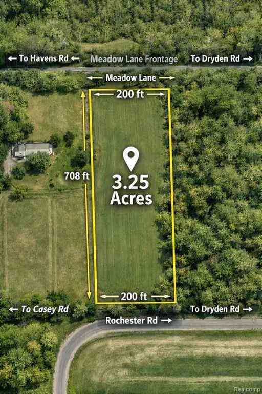 Vacant Land For Sale - 0070102220 Meadow Lane <br/> Dryden, MI 48428