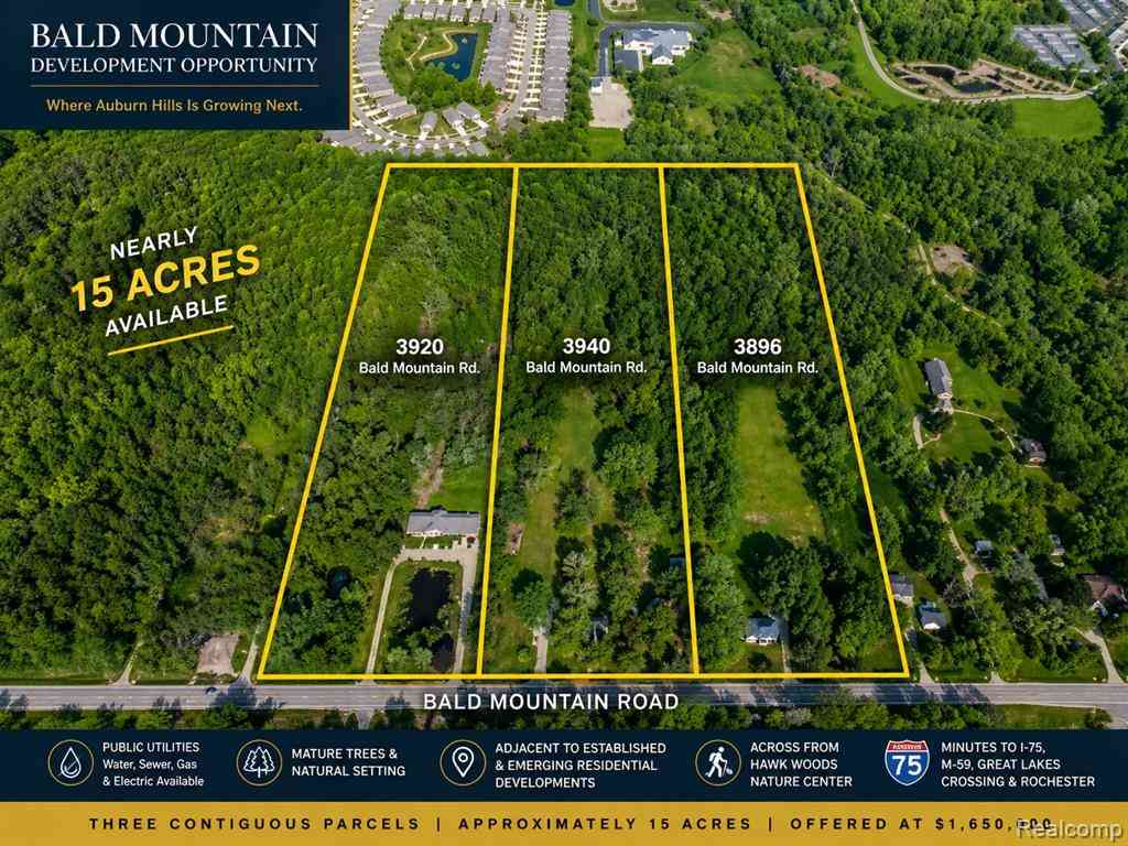 Vacant Land For Sale - 3920 3940 3896 Bald Mountain Road <br/> Auburn Hills, MI 48326