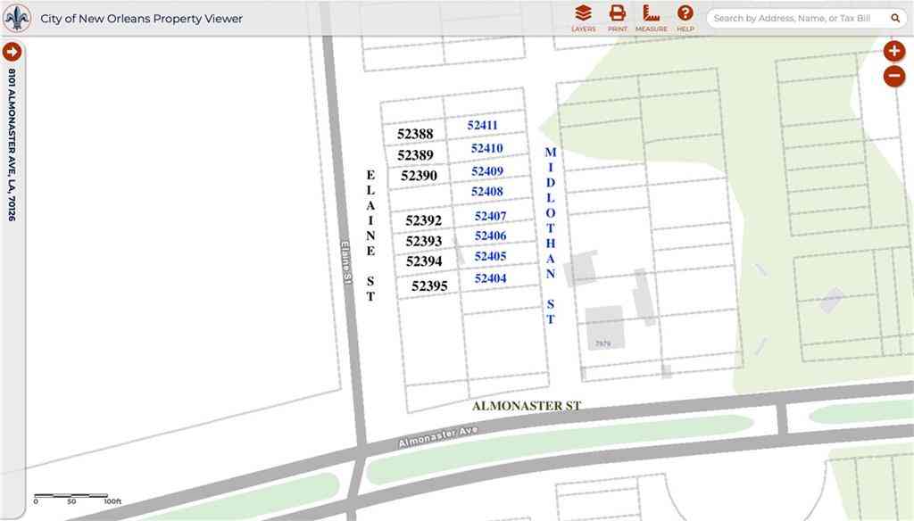 Vacant Land For Sale - 52406 Midlothan Street<br/> New Orleans, LA 70126