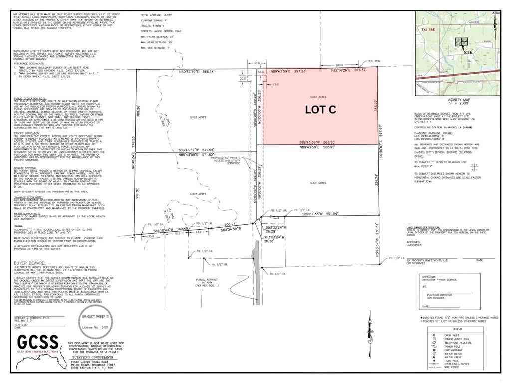 Vacant Land For Sale - LOT C Jackie Gordon Lane<br/> Albany, LA 70711