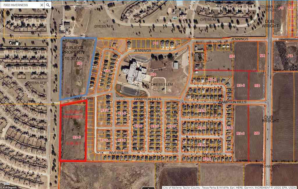 Vacant Land For Sale - 7002 Inverness Street<br/> Abilene, TX 79606
