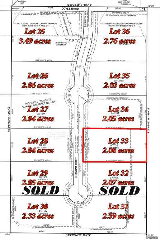 Vacant Land For Sale - 7273 Christina Court<br/> Krum, TX 76249