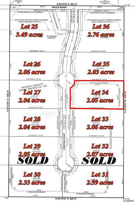 Vacant Land For Sale - 7257 Christina Court<br/> Krum, TX 76249