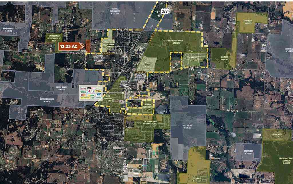 Vacant Land For Sale - 1092 W Sherman Drive<br/> Aubrey, TX 76227