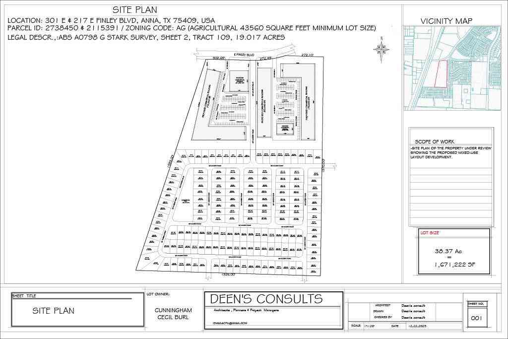 Vacant Land For Sale - 301 E Finley Boulevard<br/> Anna, TX 75409