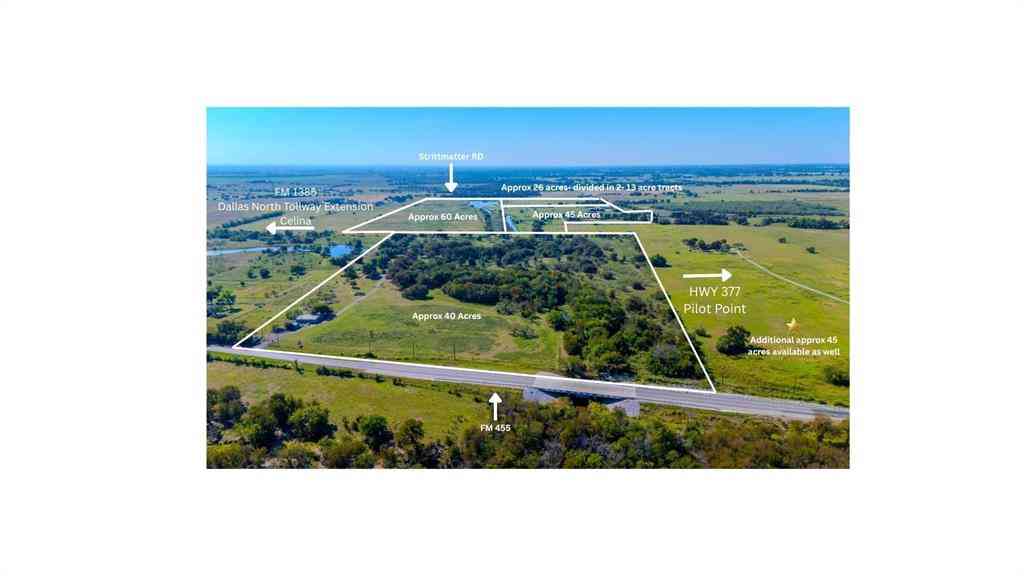 Vacant Land For Sale - 40 ACRES Fm 455<br/> Denton County, Pilot Point, TX 76258