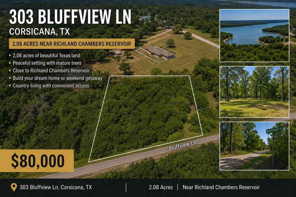 Vacant Land For Sale - 303 Bluffview Lane<br/> Corsicana, TX 75109