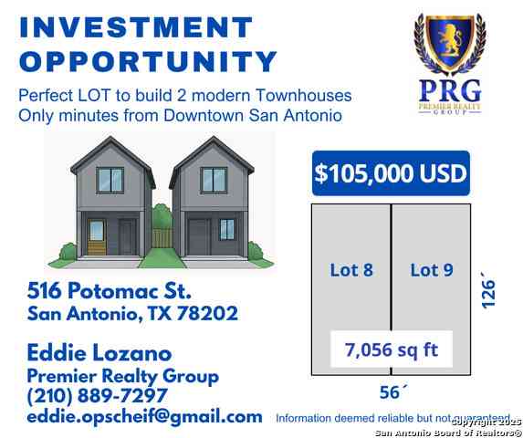 Vacant Land For Sale - 516 Potomac<br/> San Antonio, TX 78202