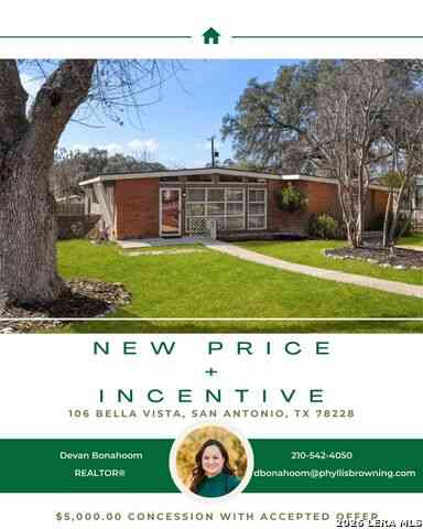 Homes For Sale - 106 Bella Vista Drive<br/> San Antonio, TX 78228