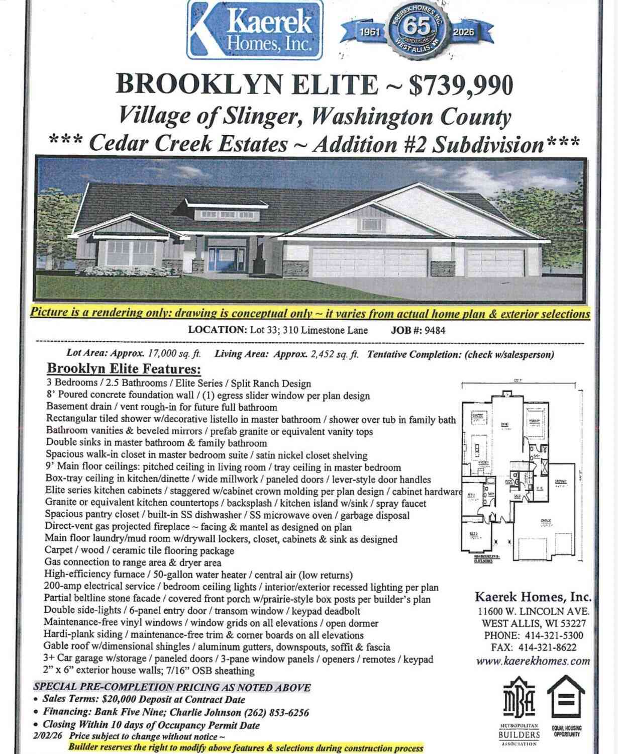 Homes For Sale - 310 Limestone<br/> Washington County, Slinger, WI 53086