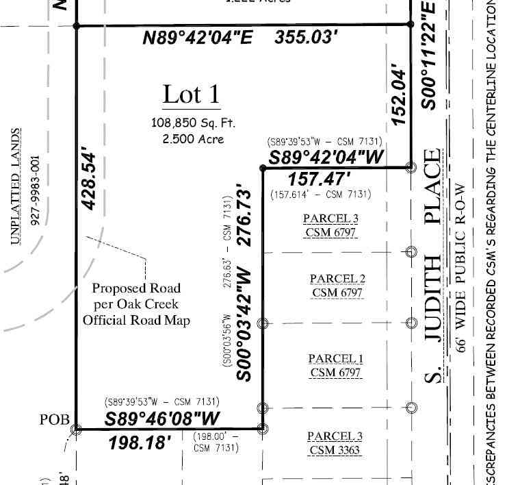 Vacant Land For Sale - LT1 S Judith<br/> Oak Creek, WI 53154