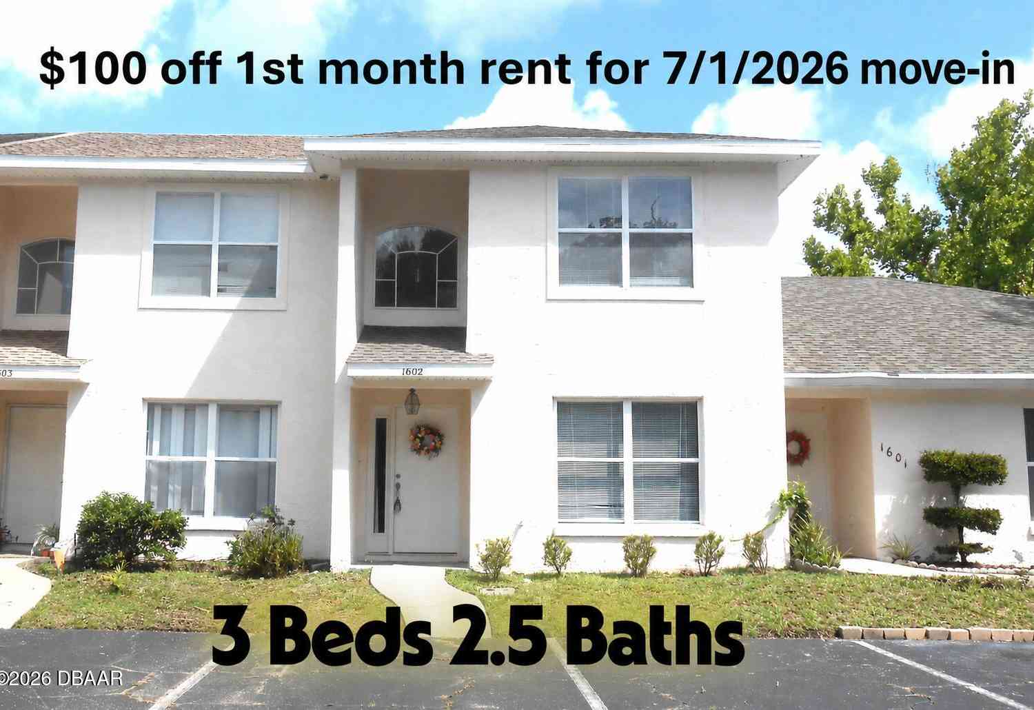 Townhouse For Rent - 1602 Deer Springs Road<br/> Port Orange, FL 32129