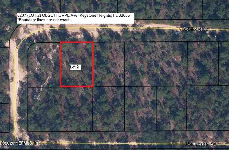 Vacant Land For Sale - 6237 LOT 2 Olgethorpe Avenue<br/> Keystone Heights, FL 32656