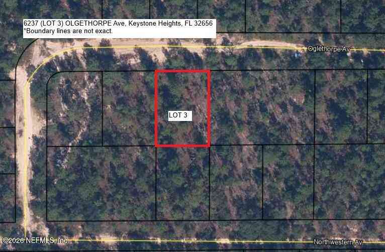 Vacant Land For Sale - 6237 LOT 3 Olgethorpe Avenue<br/> Keystone Heights, FL 32656