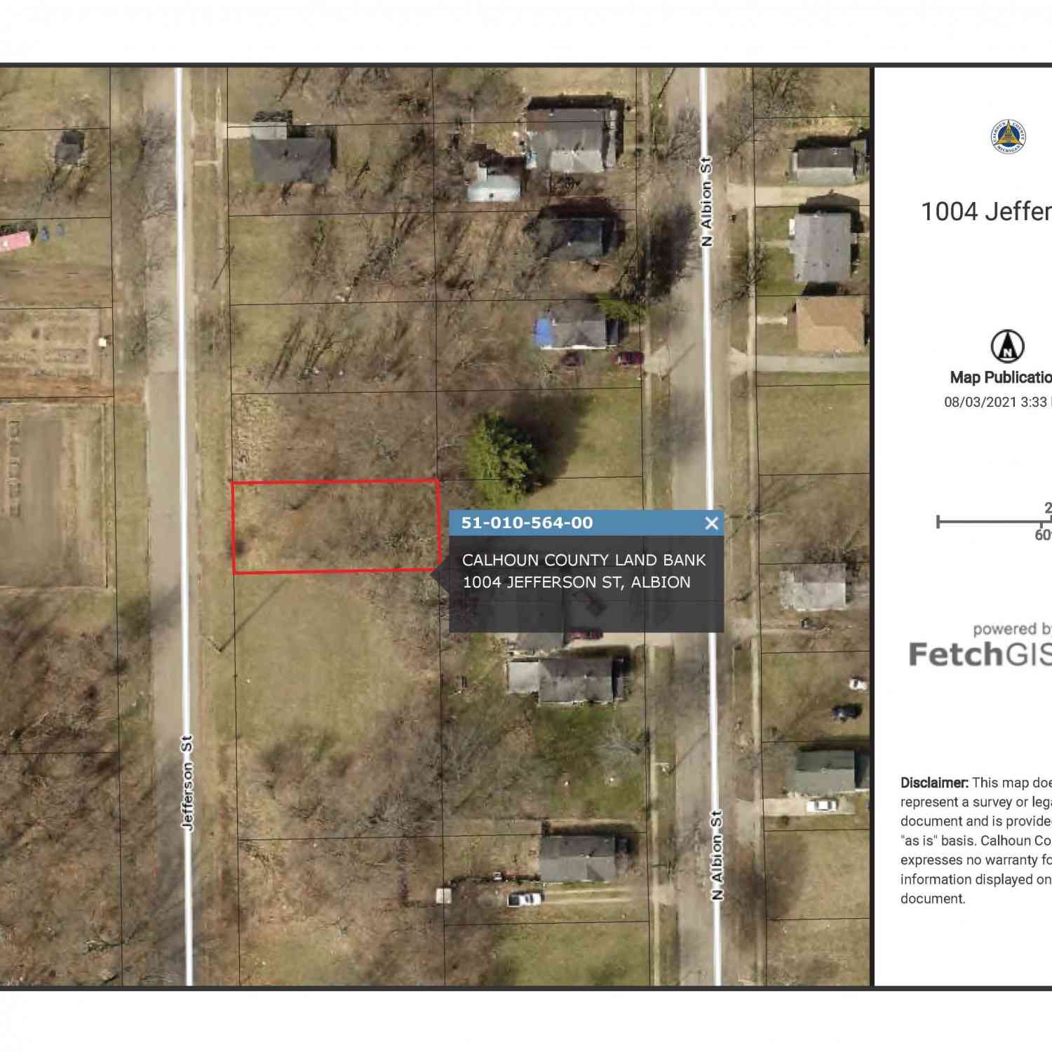 Vacant Land For Sale - 1004 Jefferson Street<br/> Albion, MI 49224