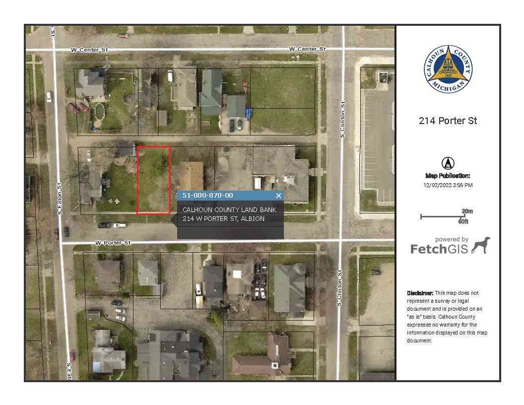 Vacant Land For Sale - 214 W Porter Street<br/> Albion, MI 49224