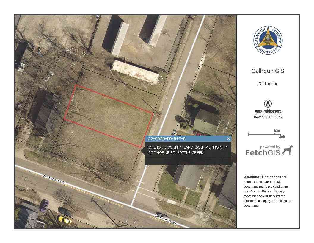 Vacant Land For Sale - 20 Thorne Street<br/> Battle Creek, MI 49037