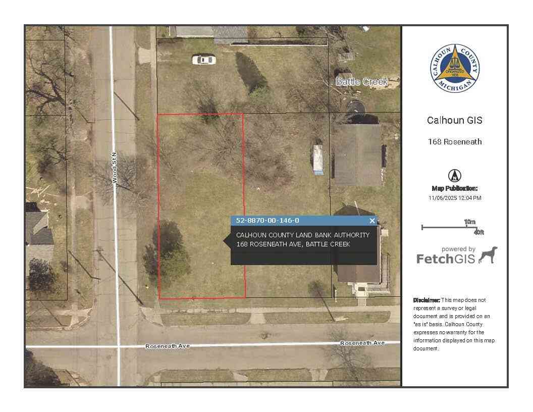 Vacant Land For Sale - 168 Roseneath Avenue<br/> Battle Creek, MI 49037