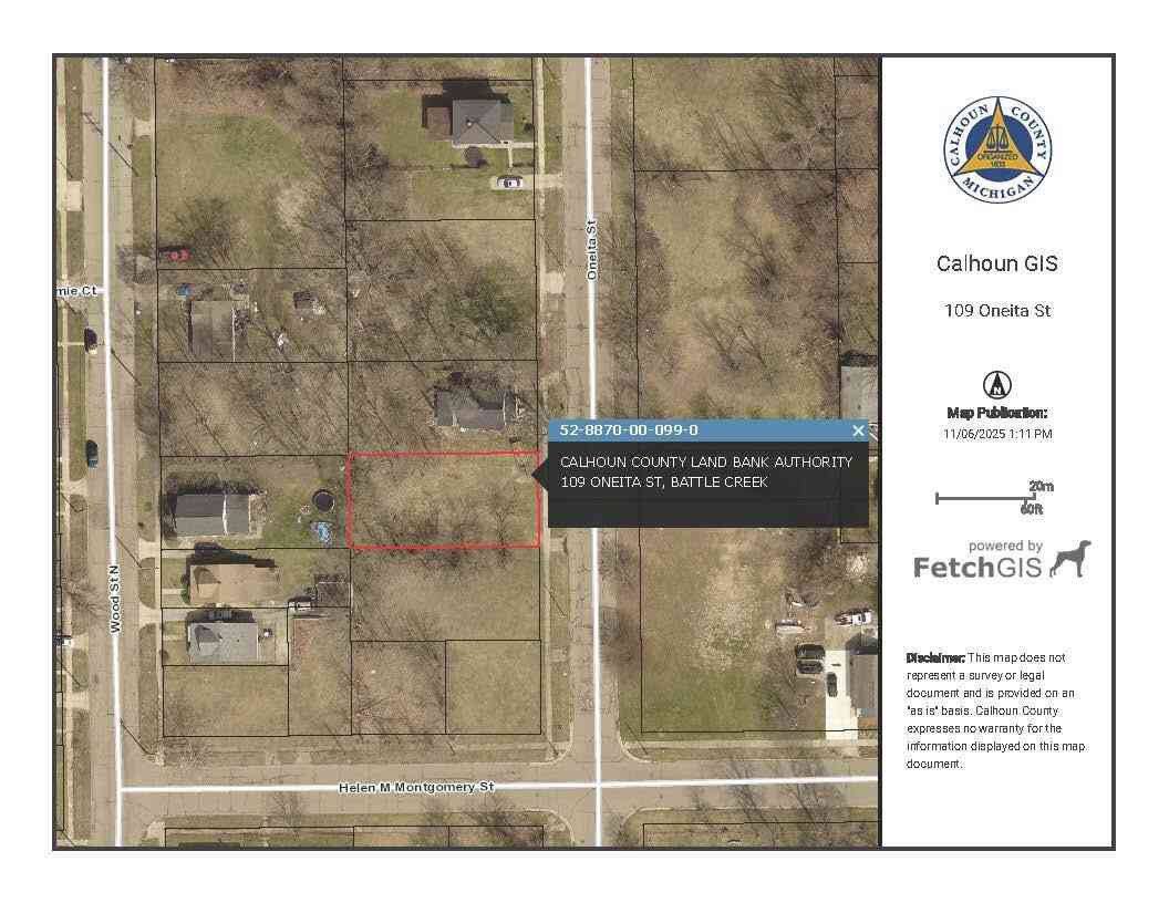 Vacant Land For Sale - 109 Oneita Street<br/> Battle Creek, MI 49037