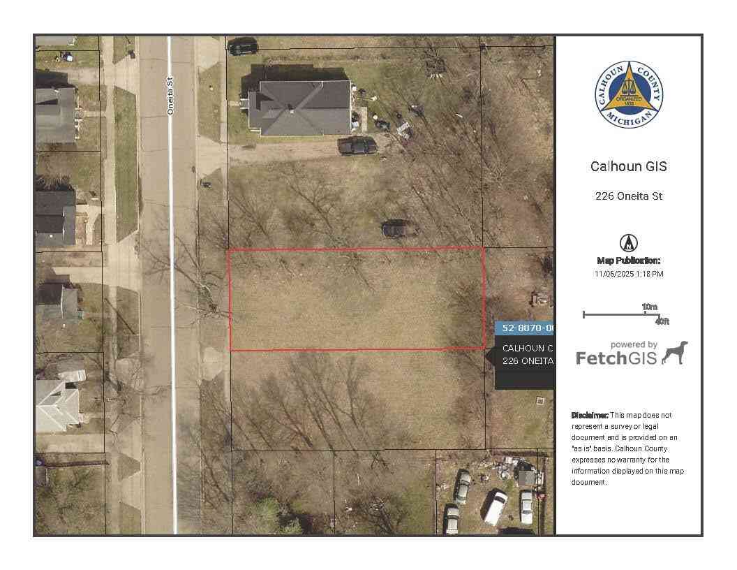 Vacant Land For Sale - 226 Oneita Street<br/> Battle Creek, MI 49037