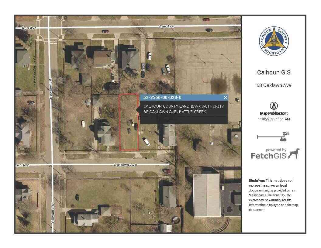 Vacant Land For Sale - 68 Oaklawn Avenue<br/> Battle Creek, MI 49037