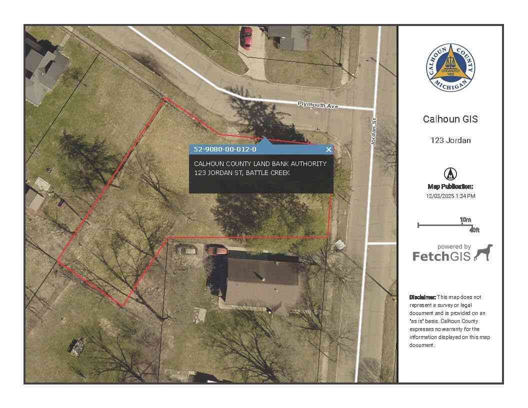 Vacant Land For Sale - 123 Jordan Street<br/> Battle Creek, MI 49037