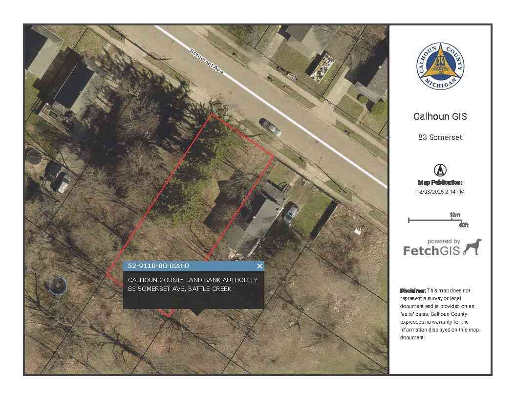 Vacant Land For Sale - 83 Somerset Avenue<br/> Battle Creek, MI 49037